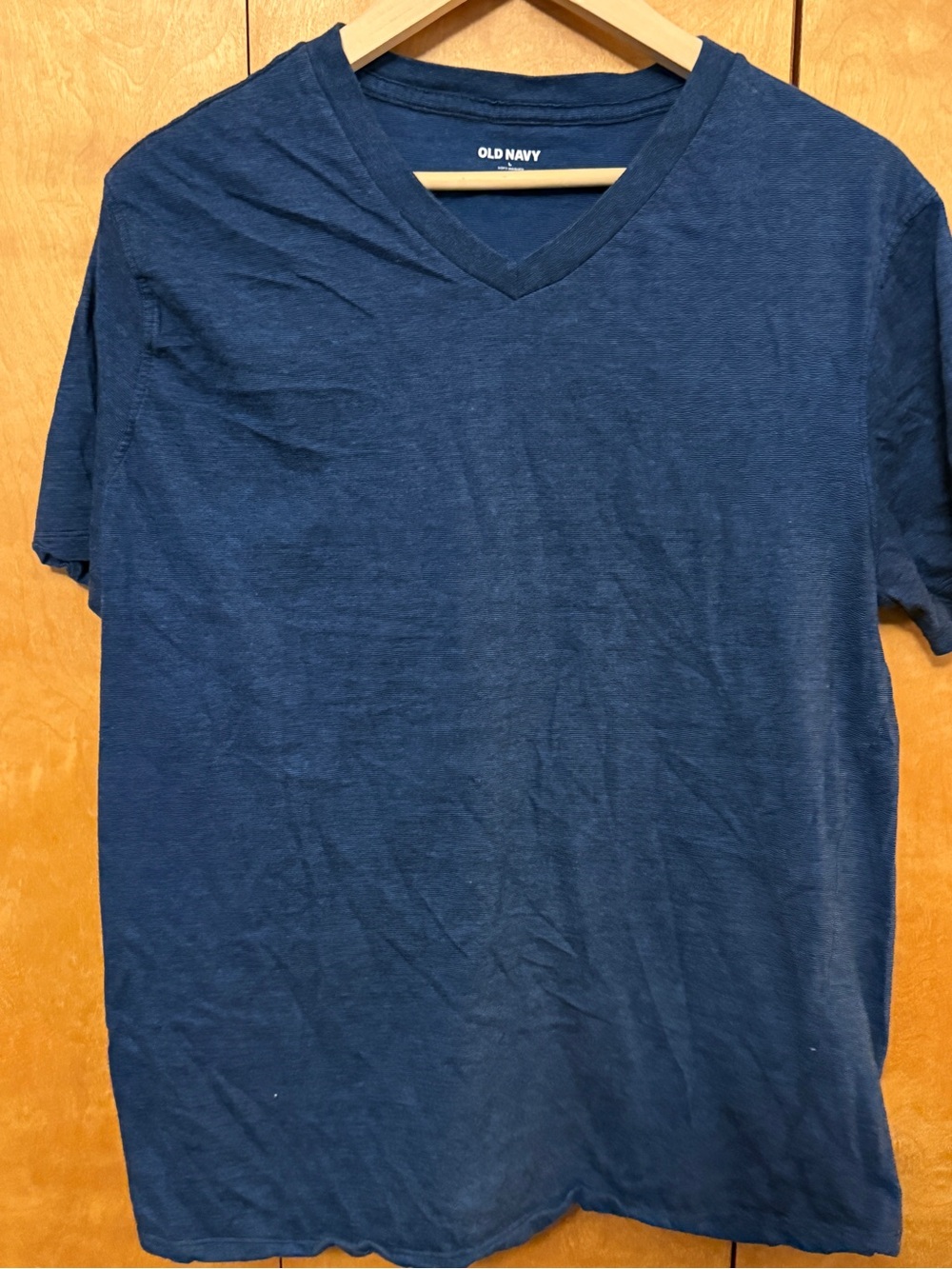 Old Navy Men's Heathered Blue V-Neck Super Soft Shirt size large